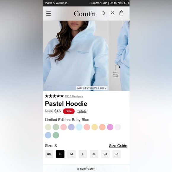 Comfrt Baby Blue Pastel Hoodie - S - Picture 12 of 12